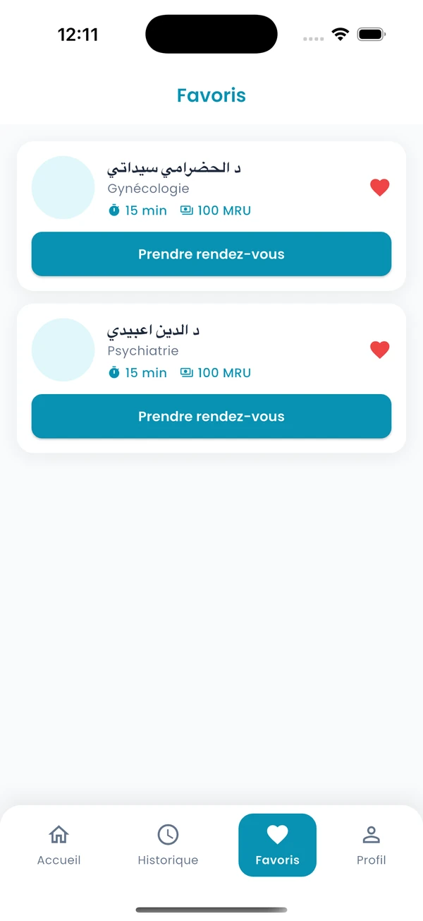 Medi App : médecins favoris